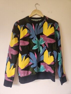 Scotch & Soda Weekend Edition Abstract Botanical Floral Cotton Sweatshirt Size S